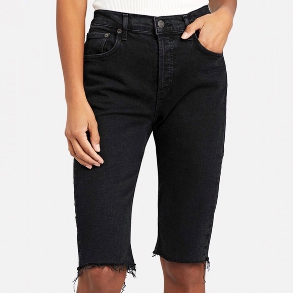 Agolde Carrie Skinny Bermuda Denim Shorts - Picture 3 of 12